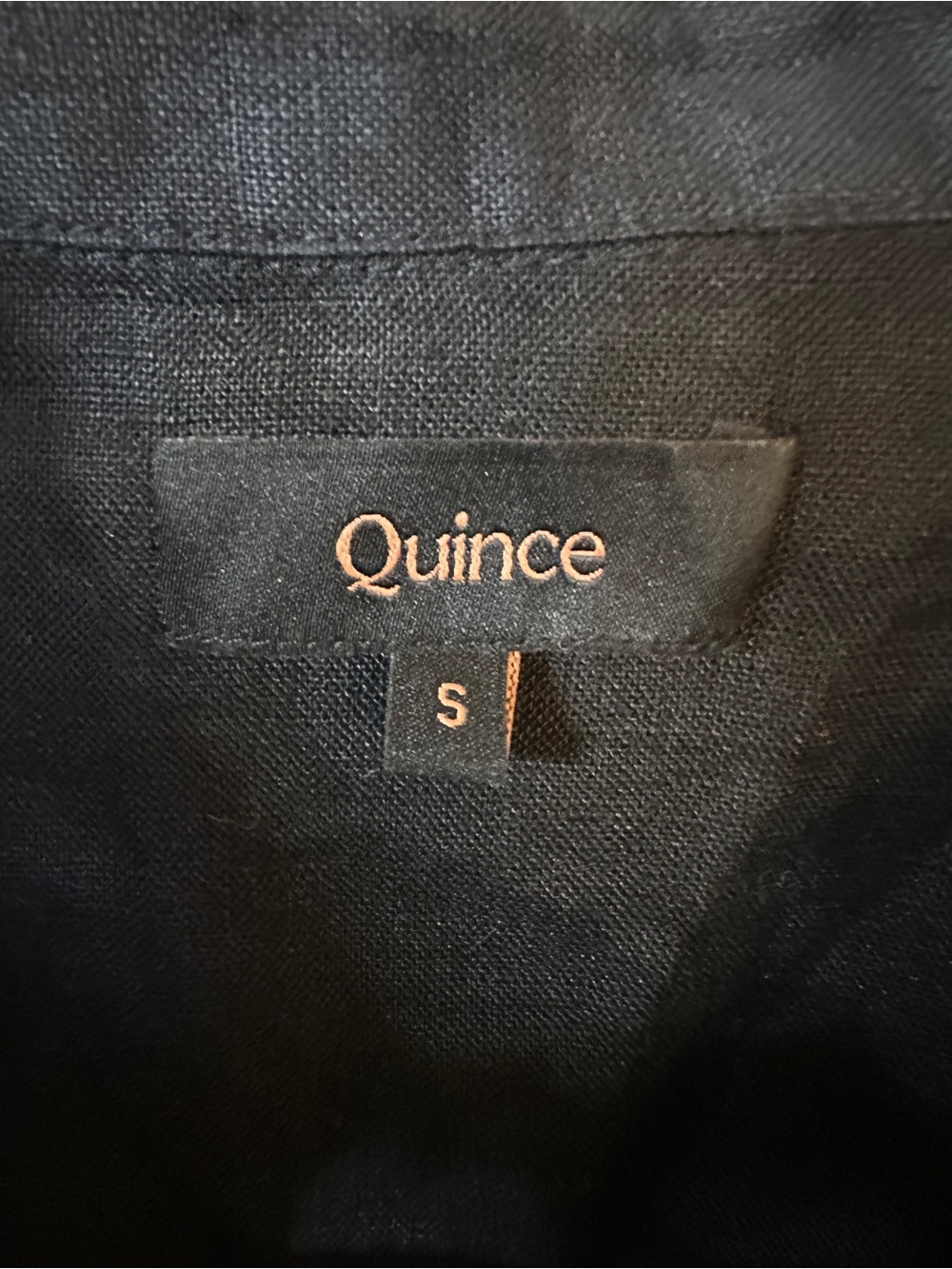 Quince 100% European Linen Short Sleeve Pullover Top Small Black Minimal Classy - Picture 3 of 4
